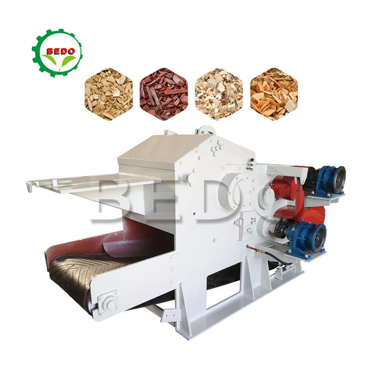 Compacto eléctrico autoalimentación máquina de astillamiento de madera tipo tambor triturador de astillas