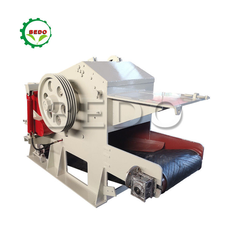 Compacto eléctrico autoalimentación máquina de astillamiento de madera tipo tambor triturador de astillas