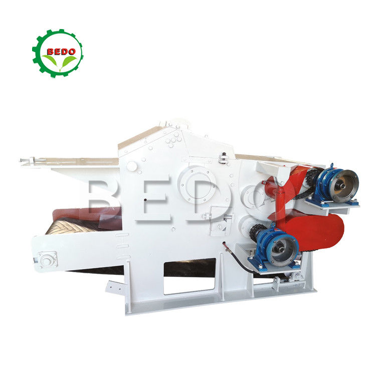 Compacto eléctrico autoalimentación máquina de astillamiento de madera tipo tambor triturador de astillas