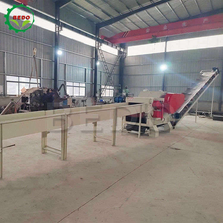 Máquina de trituración de madera industrial eléctrica de 380 V 310x700 mm tipo tambor de entrada trituradora de ramas