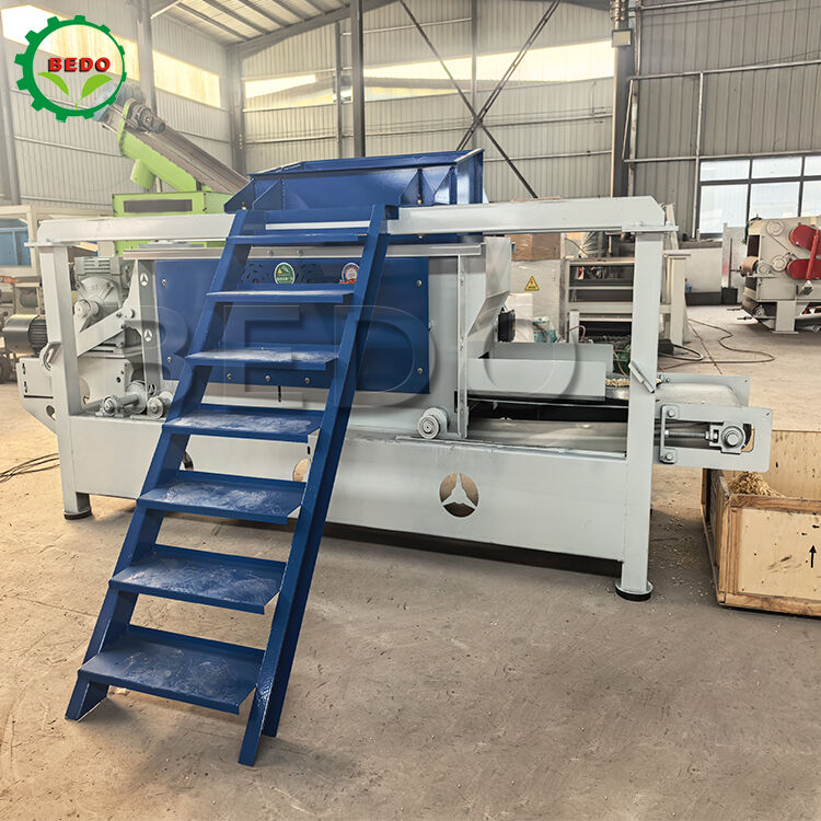 Máquina de trituración de madera de diámetro de rodillo de 125 mm con capacidad de 400-500 kg/hora y operación automática
