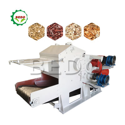 Compacto eléctrico autoalimentación máquina de astillamiento de madera tipo tambor triturador de astillas