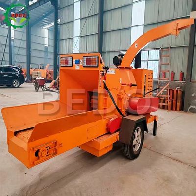 Máquina de trituración de ramas de jardín móvil 55HP Motor diesel arranque eléctrico