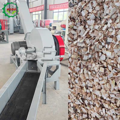 Capacidad de 3-5 t/h Trituradora eléctrica de madera con transportador automático de alimentación