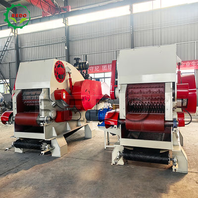 Motor diesel 235HP Maquina de trituración de madera de gran escala Procesamiento de madera de tipo tambor de trabajo pesado trituradora